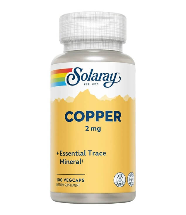 SOLARAY | COPPER 2 MG ESSENTIAL TRACE MINERAL VEGCAPS
